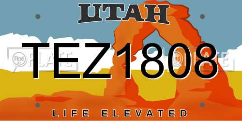 TEZ1808 Utah License Plate