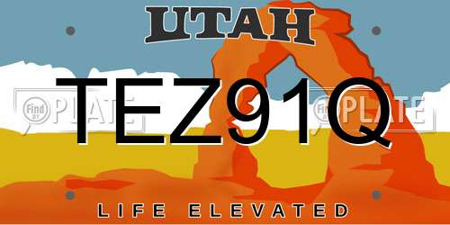 TEZ91Q Utah License Plate