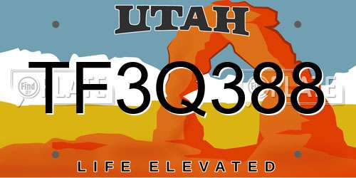 TF3Q388 Utah License Plate