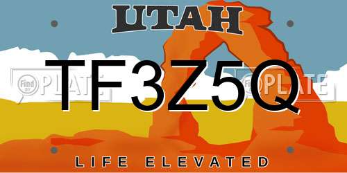 TF3Z5Q Utah License Plate