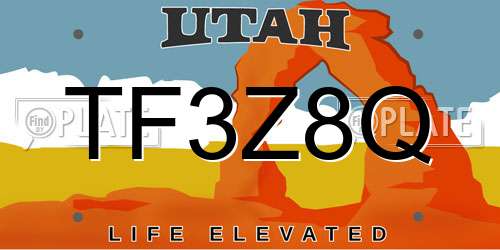 TF3Z8Q Utah License Plate