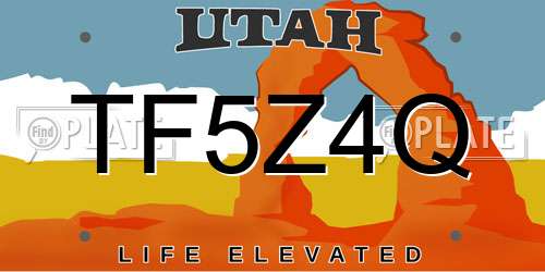 TF5Z4Q Utah License Plate