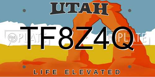 TF8Z4Q Utah License Plate
