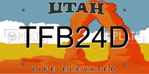 TFB24D Utah License Plate