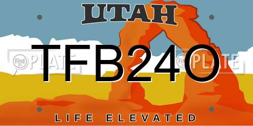 TFB24O Utah License Plate