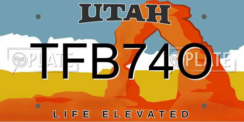 TFB74O Utah License Plate