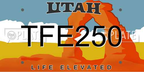 TFE250 Utah License Plate