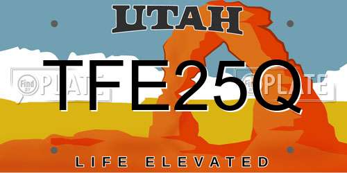 TFE25Q Utah License Plate