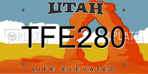 TFE280 Utah License Plate