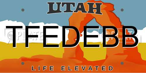 TFEDEBB Utah License Plate