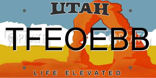 TFEOEBB Utah License Plate