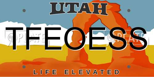 TFEOESS Utah License Plate