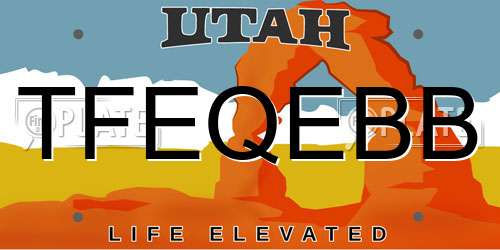 TFEQEBB Utah License Plate
