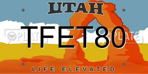TFET80 Utah License Plate