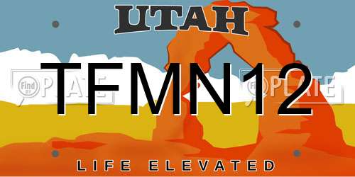 TFMN12 Utah License Plate