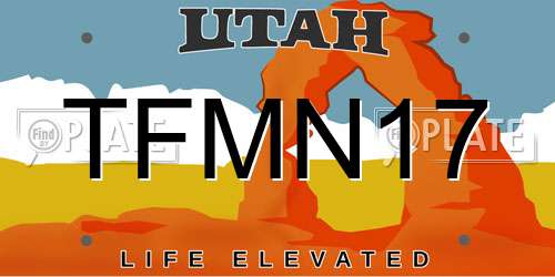 TFMN17 Utah License Plate