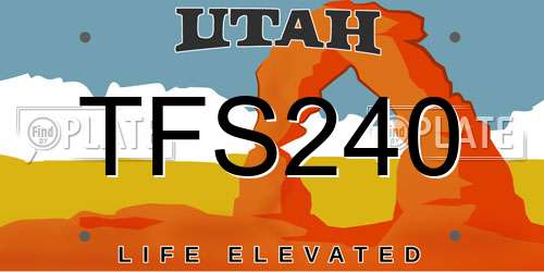 TFS240 Utah License Plate