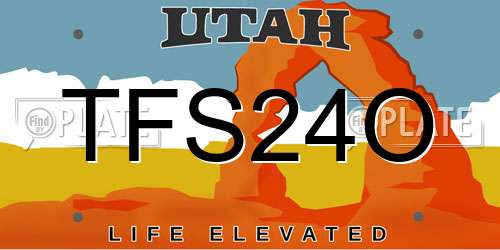 TFS24O Utah License Plate