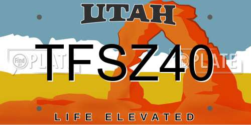 TFSZ40 Utah License Plate
