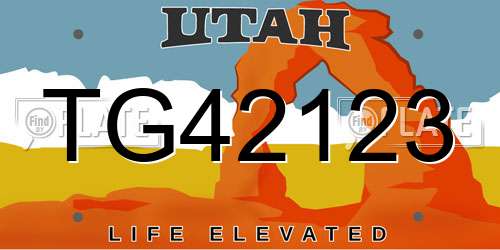 TG42123 Utah License Plate