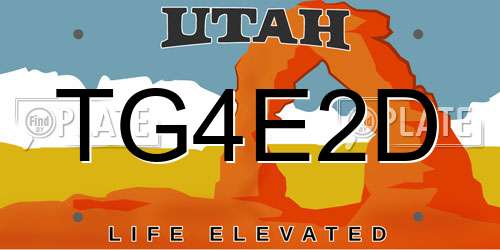 TG4E2D Utah License Plate