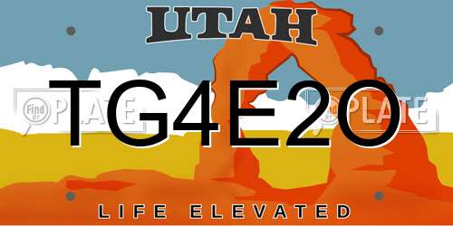 TG4E2O Utah License Plate