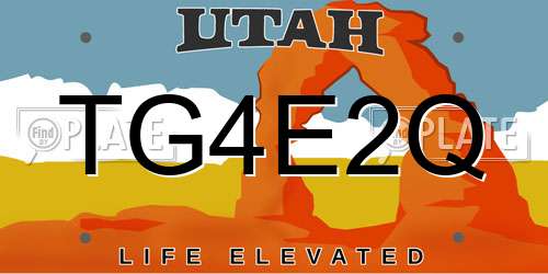 TG4E2Q Utah License Plate