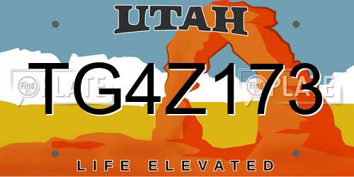 TG4Z173 Utah License Plate
