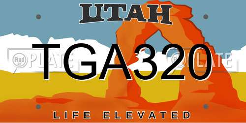 TGA320 Utah License Plate