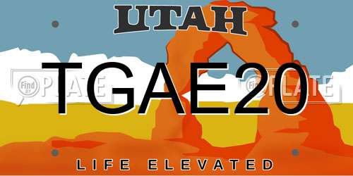 TGAE20 Utah License Plate