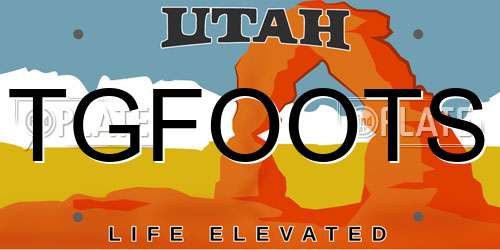 TGFOOTS Utah License Plate