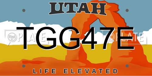 TGG47E Utah License Plate