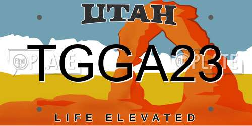 TGGA23 Utah License Plate