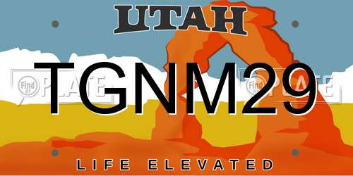TGNM29 Utah License Plate