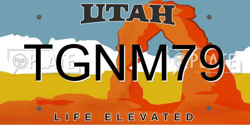 TGNM79 Utah License Plate