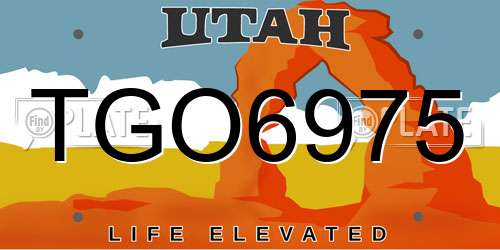 TGO6975 Utah License Plate