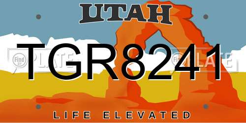 TGR8241 Utah License Plate