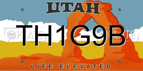 TH1G9B Utah License Plate