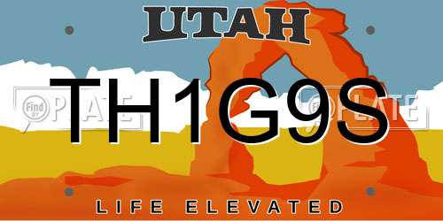 TH1G9S Utah License Plate