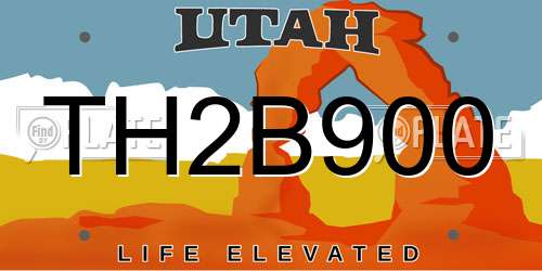 TH2B900 Utah License Plate