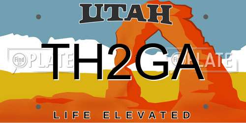 TH2GA Utah License Plate