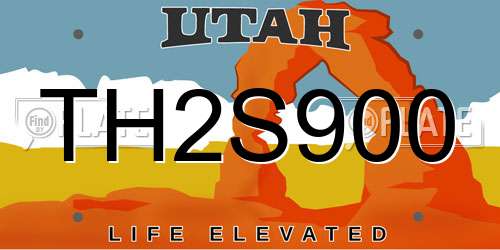 TH2S900 Utah License Plate