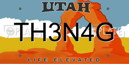 TH3N4G Utah License Plate