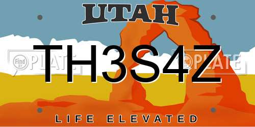 TH3S4Z Utah License Plate