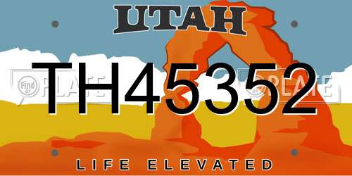 TH45352 Utah License Plate