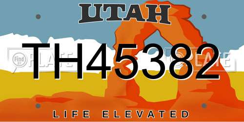 TH45382 Utah License Plate