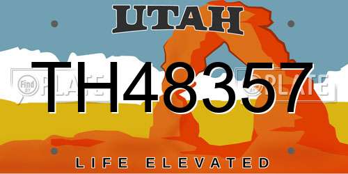 TH48357 Utah License Plate