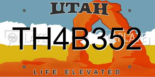 TH4B352 Utah License Plate