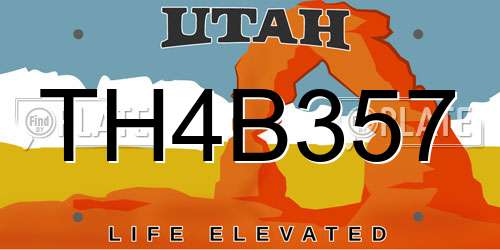 TH4B357 Utah License Plate