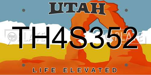TH4S352 Utah License Plate